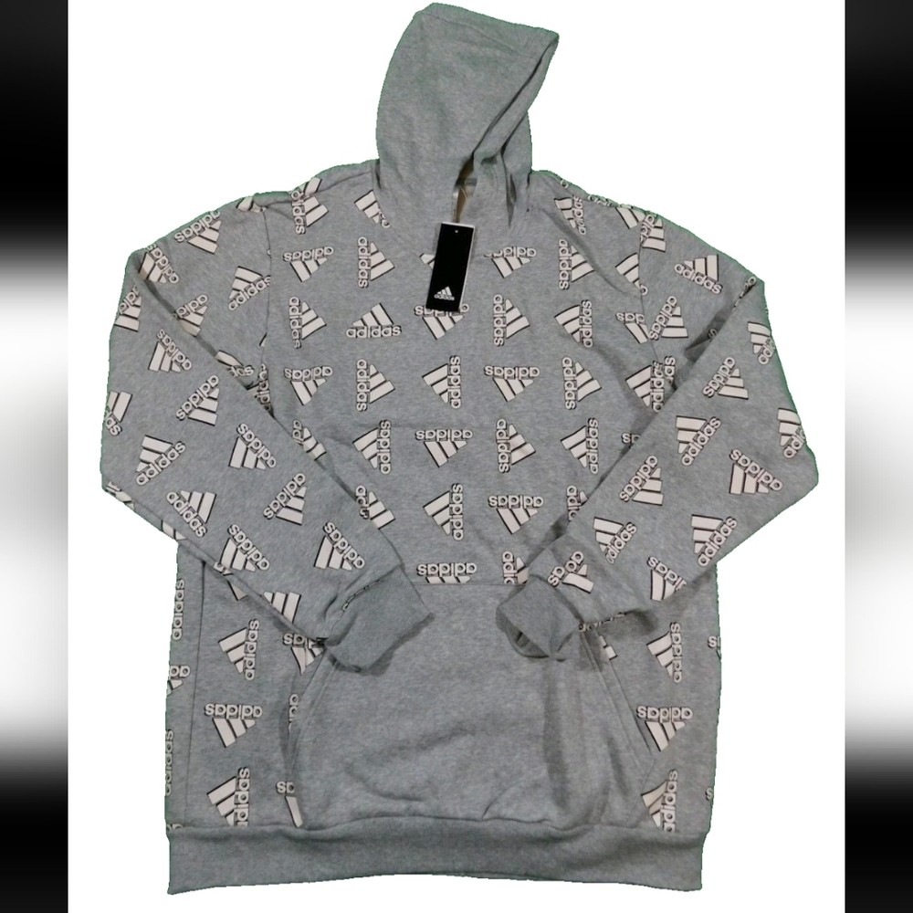 Adidas All Over Print Fleece Hoodie Men Casual